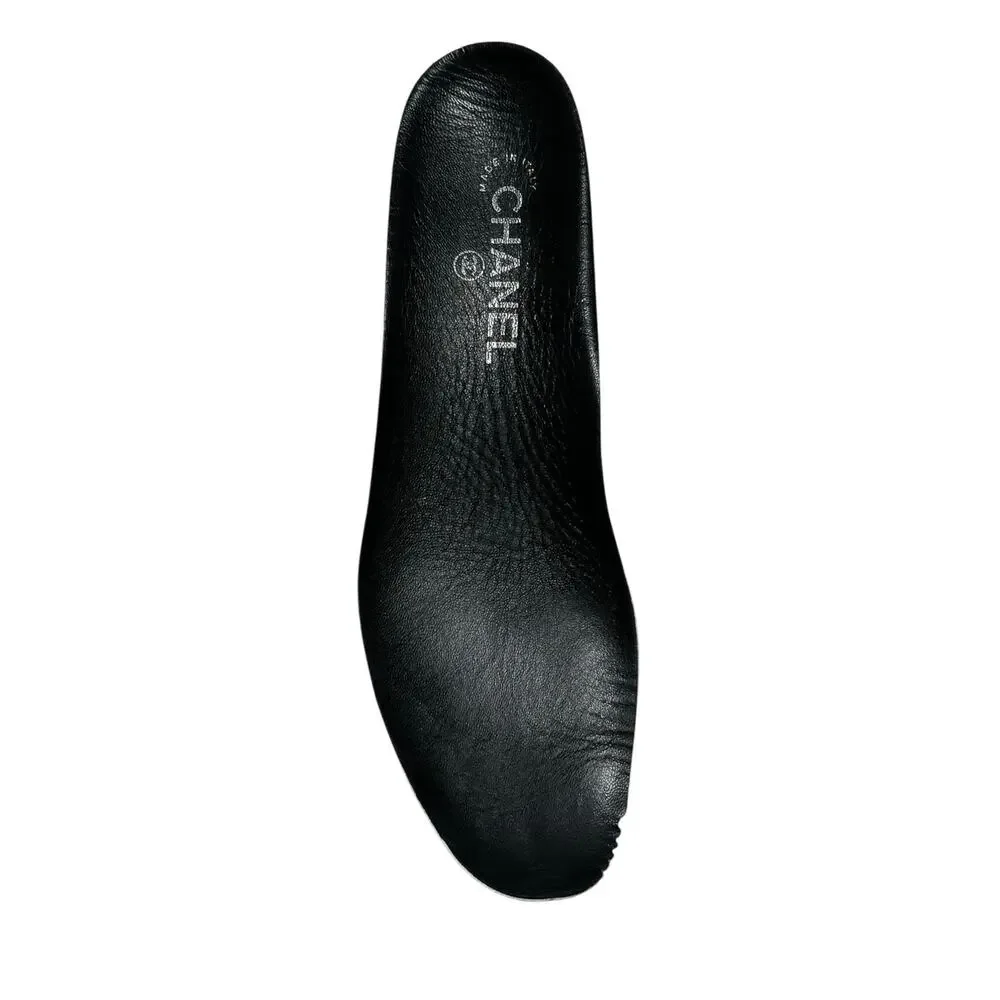 Chanel CC Logo Black Quilted Rubber Rain Boots Cap Toe IT 39